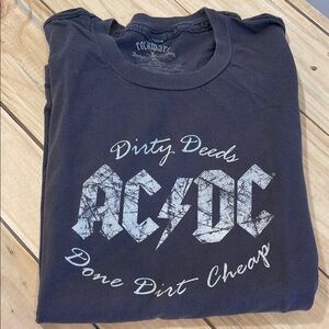 AC/DC Black Short Sleeve Tee with Vintage Logo
